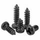 100Pcs PA M1.4 M1.7 M2 M2.5 M3 M4 Pan Head Phillips Self Tapping Screws Black Carbon Steel