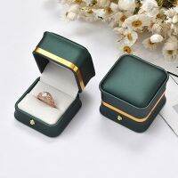 Phnom Dark Green Leather Jewelry Organizer Wedding Ring Box Pendant Bracelet Necklace Storage Case Gift Packaging Display Box