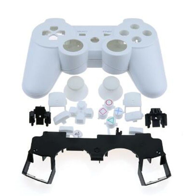 1-set-suitable-for-ps3-wireless-games-electroplating-plastic-solid-color-handle-complete-shell-with-inner-frame-buttons-14-color