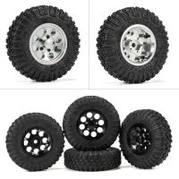 ✑✹ 1.55 Inch Beadlock Wheel Rim Tire for 1/18 RC Crawler Car Axial UTB18 Capra Upgrade Parts