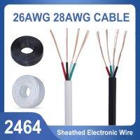 สายไฟสายไฟไฟฟ้ากระแสตรง26 28AWG 1/2/5/10ม. 4สายสัญญาณทองแดง2464 4คอร์สายสัญญาณเสียงอิเล็กทรอนิกส์พัดลม USB สายเคเบิลแถบไฟ LED