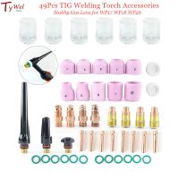 49Pcs TIG Welding Torch Stubby Gas Lens for WP17 WP18 WP26 TIG 10 Glass Cup Spares Kit Durable Practical Accessories