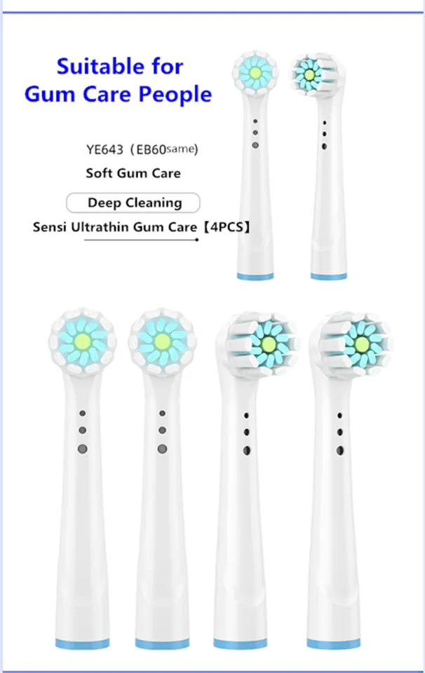 Brush Head nozzles for Braun Oral B Replacement Toothbrush Head Sensitive  Clean Sensi Ultrathin Gum Care Cleaning Brush Head