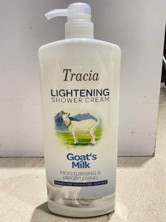 Tracia Lightening Shower Cream Goat's Milk 1000ML Lazada