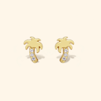 Shependence ต่างหูก้านต้นมะพร้าว (Crystal Coconut Palm Stud Earrings)