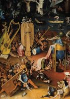 ♀✓ Hieronymus Bosch - Hell พิมพ์ศิลปะผ้าใบโปสเตอร์สำหรับห้องนั่งเล่นตกแต่งบ้านภาพผนัง