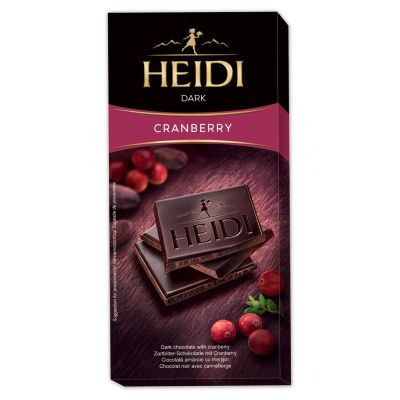 Premium import🔸( x 1) HEIDI Chocolate Cranberry 80 g. ดาร์คช็อคโกแลตผสมผลแครนเบอร์รี่ [HD11] Cranberry