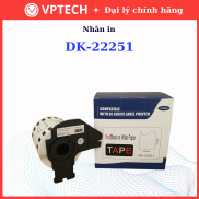 DK-22251 nhãn 2 màu đỏ đen nền trắng 62mm