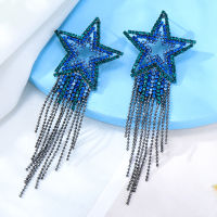 missvikki Romantic Shiny DIY Trendy Star CZ Tassel Drop Earrings For Women Bridal Wedding Girl Daily Surper Jewelry High Quality