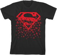 Superman Falling Logo Black T-Shirt Toddler Boy to Youth Boy