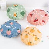 1PC Shower Cap Fruit Pattern Waterproof Womens Satin Shower Cap Cap Bathroom Products Wide Elastic Band Fashion