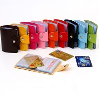 Casing Kartu Bisnis 24 Bit Fungsi Kulit Baru Dompet Casing Saku Tempat Kartu Kredit Pria Wanita Dompet Tas Kartu Paspor