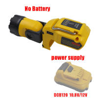 สปอตไลท์แบบพกพาไฟเตือน LED โคมไฟทำงานไฟฉายชาร์จ USB สำหรับ DeWalt DCB120 10.8โวลต์12โวลต์ Li-ion แบตเตอรี่ yetllow