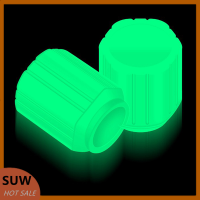 ? SUW 4ชิ้น/เซ็ต Luminous Car ยางวาล์วฝาครอบรถ RIM Stem COVER กันฝุ่นยางหมวกล้ออุปกรณ์เสริม