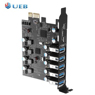 PCIe USB 3.0เพิ่มในการ์ด5 USB3.0 TPYE -A และ2 TPYE-C ตัวแปลงฮับสนับสนุนหน้าต่าง XP/Vista/server/ 7/8/10 5Gbps