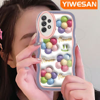 YIWESAN เคสปลอกสำหรับ Samsung Galaxy A72 4G A72 5G A73 5G ลายการ์ตูน3D ดอกไม้สีสันสดใสสร้างสรรค์แฟชั่นคลื่นขอบเคสโทรศัพท์แบบใสป้องกันเลนส์กล้องกล่องกันกระแทกซิลิโคนเคสนิ่มโปร่งใส