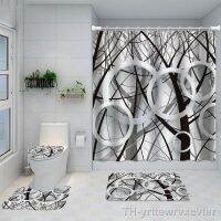 【hot】❂  Shower Curtain Set with 12 Hooks Toilet Covers Mats for non-slip Rug carpet Windows