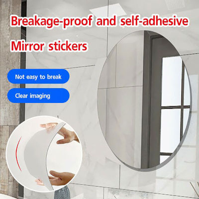 Mirror Oval Acrylic Self-adhesive Wall Mirror Stickers HD Glass Soft Mirror Wall Stickers Home Bathroom Living Room Wall Decoration