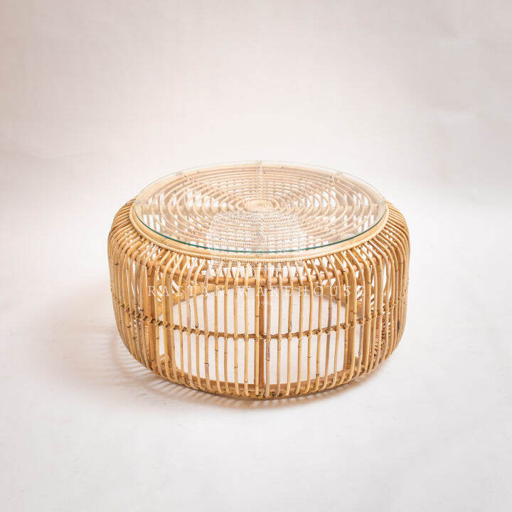 Rattan Warehouse [Round Gathering Living Room Table] Handmade Rattan