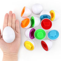 6PCS Baby Montessori Learning Educational Math Toy Smart Eggs Puzzle Simulation Egg Color Shape Matching Toys For Children Gifts