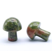 4PC Unakite Mushroom 20MM for Decoration Home Balancing Meditation Healing Chakra Crystal Mushrooms Sculpture Stone Drill Bits  Accessories