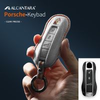 【LZ】►❈  Alcantara de alta qualidade Car Key Case Capa Acessórios para Porsche Panamera Spyder Carrera Macan Cayman Cayenne 911 970 981 991