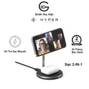 Bộ Sạc Không Dây Magsafe HyperJuice 2IN1 Dành Cho iPhone 14 13 12 Series &