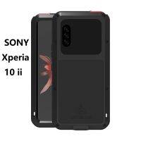 LOVE MEI เคสสำหรับ SONY Xperia 10 Ii 1ii ฝาป้องกันซิลิโคนป้องกันการเคสโทรศัพท์มือถือสามชิ้นสี่มุมกันการแตกกันน้ำกันฝุ่นกันกระแทกป้องกันการตกทุกการใช้งาน Pelindung Logam แข็งสองในหนึ่งเดียว