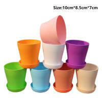 8Pcslot Plastic Planter Nursery Round FlowerPot Garden Indoor And Outdoor Desk Home Decor Candy Color Flower Pots Wholesale