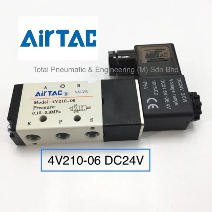 AirTAC 4V210-06 1/8” DC24V Pneumatic 5/2 Way Single Solenoid Valve | Lazada