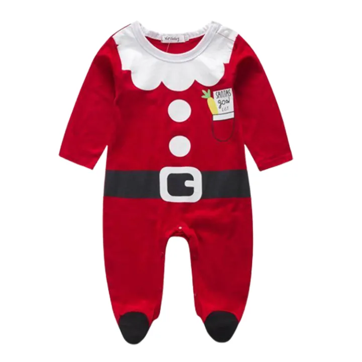 Baby Christmas Costume for Baby Boy Santa Overall Costume (612 months
