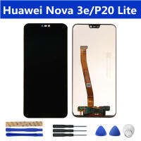 100% LCD ทดสอบแล้วสำหรับ หน้าจอสัมผัสHuawei P20 Lite/Nova 3e จอแสดงผล LCD แบบสัมผัสหน้าจอดิจิไทเซอร์ประกอบเต็มตัวเครื่องส่วนที่เอาออกได้5.84นิ้ว