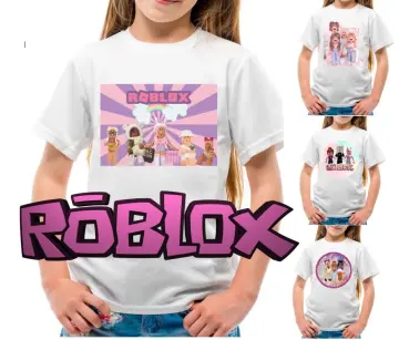 Girls Roblox T-Shirt for Kids, Game Cartoon Print Shirt [5-12 Years Old]