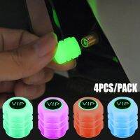 4pcs Caps Fluorescent Night Glowing Car Motorcycle Tyre Hub Stem