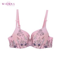 Wu Ying Wienna DB32400 ชุดชั้นใน เวียนนา เสื้อชั้นใน Romantic Print (push up) มีโครง ไซซ์ B,C,D 32-36 สีชมพู (Carnation Tulip)