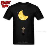 Tops &amp; Tees Cheese Moon T Shirt Men T-Shirts 3D Street Tshirts New Funny Short Sleeve Pure Cotton Clothes Black Crew Neck 【Size S-4XL-5XL-6XL】