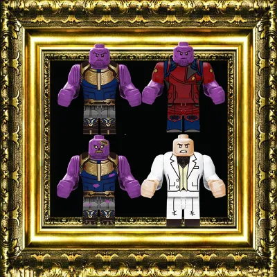 Kingpin Thanos ของขวัญวันเกิดซูเปอร์ฮีโร่มหัศจรรย์ของเล่นเพื่อพัฒนาการสำหรับเด็ก DIY บล็อกตัวต่ออิฐรูปปั้นขนาดเล็กภาพยนตร์