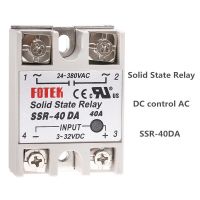 Yingke Fotek รีเลย์โมดูลโซลิดเสตท Dc-Ac เฟสเดียว Ssr 10a กระแสไฟฟ้า40a 25a 3-32vdc เป็น24-380V ไม่มีกล่องกระแสเอซี