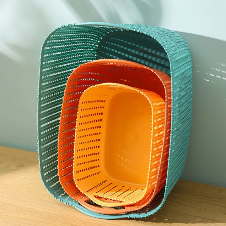 Plastic rattan storage basket Plastic storage box Rattan storage box