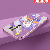 เคส JIUMOO สำหรับ Xiaomi Redmi 9 Prime Xiaomi MI POCO เคส M2การ์ตูนน่ารักลายกระต่ายอวกาศใหม่บางหรูหราเคสโทรศัพท์ชุบคลุมทั้งหมดป้องกันเลนส์กล้องลวดลายเคสมือถือซิลิโคนนิ่มเคสกันกระแทก