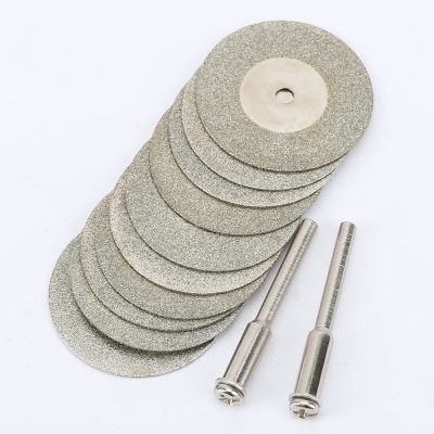 10pcs/set 30mm Diamond Cutting Discs +2 Arbor Shaft CutOff Blade Drill Bit Dremel accessories Rotary Tool Abrasive cut Metal