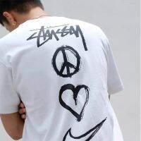 ◊▪ Stuˉssˉy 22SS Nrg Ss Tee joint anti-war love print summer mens short-sleeved T-shirt pure cotton round neck