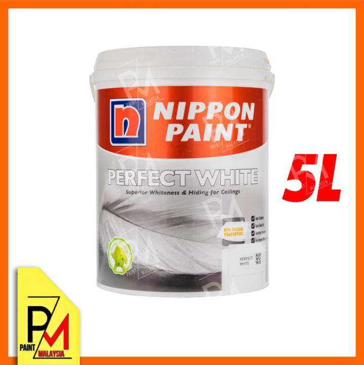 NIPPON PAINT Perfect White 5 Liter Interior Matt Finishing Ceiling Wall