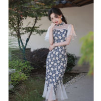 ใหม่สไตล์จีนปรับปรุง Cheongsam ผู้หญิงสไตล์สาว Fishtail Retro Lady Dress