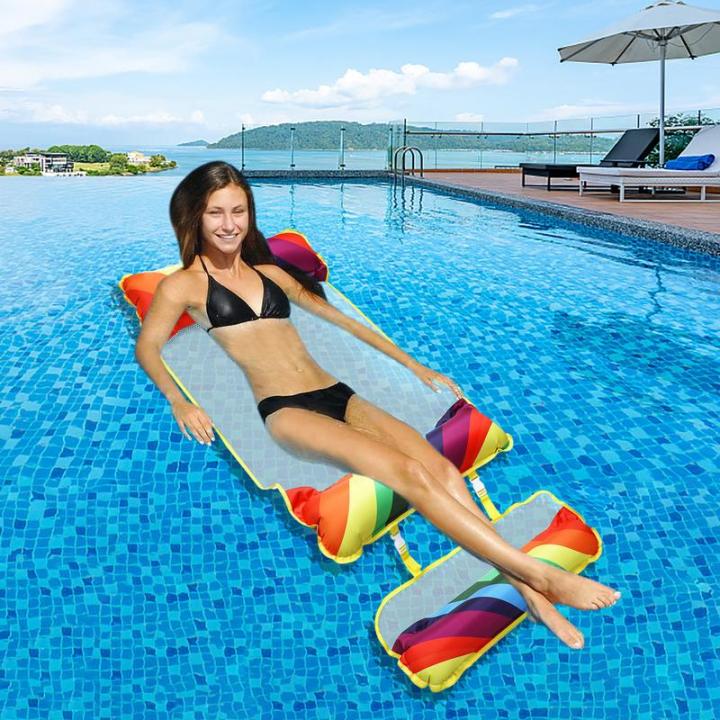เปลลอยน้ำลอยน้ำได้นุ่มสบายสำหรับเก้าอี้ริมสระว่ายน้ำฤดูร้อนลอยน้ำได้เก้าอี้สระของเล่นสระว่ายน้ำ
