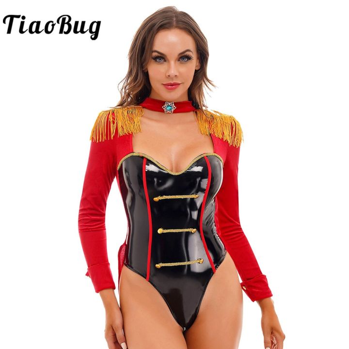Leather Jumpsuit Romper Women Sexy Bodysuit Long Sleeve Sashes