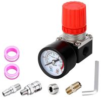 Air Compressor Pressure Regulator Air Pressure Regulator with Dial Gauge, 0-175 PSI Air Gauge for Air Compressor and AirTools (Four Way Valve)