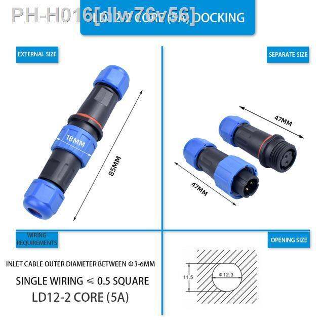 ld12-ip68-waterproof-connector-male-plug-female-socket-2-pin-panel-mount-wire-cable-connector-aviation-plug-screw-connection