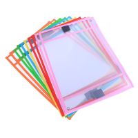 ∋✱♙ 6 Pcs Plastic Bag Dry Erase Pocket Sleeves Resuable Pockets File Folder Folders Write Wipe