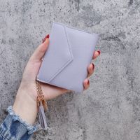 Womens Wallet Cute Student Tassel Pendant Short Wallet Trend Small Fashion Purse Coin Purse Ladies Card Bag